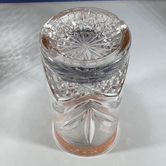 Vintage Studio Crystal By Studio Silversmiths Barware Set With 24kt Gold Rim - Picture 7 of 9